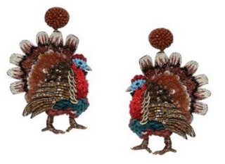 Bhavna Kanakia Beaded Turkey Statement Earrings