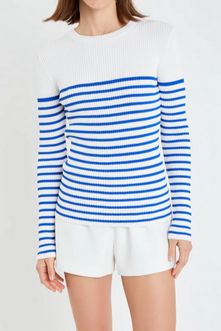 English Factory Stripe Long Sleeve Knit Top
