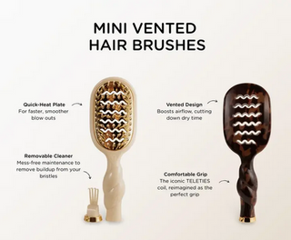 Teleties Mini Vented Brush | Tan