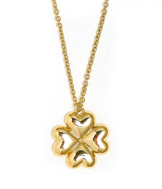 Lisi Lerch Puffy Shamrock Necklace with Gold Chain
