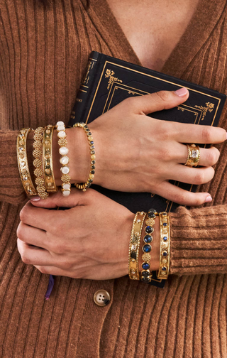 Capucine De Wulf Berry Gem Clear Cubic Zirconia Hinged Bangle