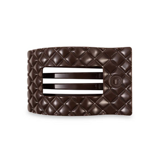 Teleties Flat Rectangle Hair Clip | Medium | Truly Taupe Quilted