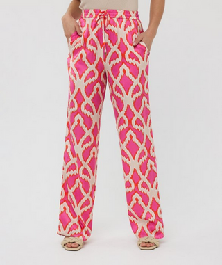 Esqualo Pink and Orange Print Pant