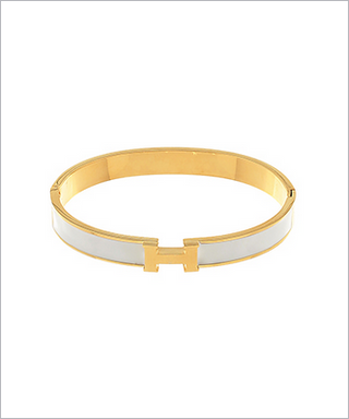 Monkee's Jewelry & ACC 7MM Color Coated Epoxy Bracelet in White / Gold