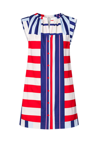 Alden Adair Tucker Dress in Maritime Stripe