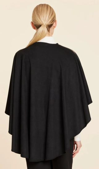 Dolce Cabo Black Faux Leather & Faux Suede Whipstitch Wrap