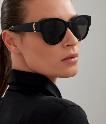 Yves Saint Laurent Sunglasses in Black with Gold Logo M2-002 Yves Saint Laurent Sunglasses in Black with Gold Logo M2-002 main image 2