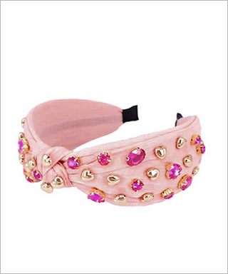 Monkee's Jewelry & ACC Studded Gold Heart & Crystal Headband