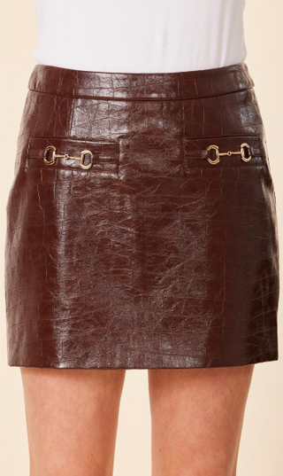 Dolce Cabo Vegan Leather Horse Bit Skirt