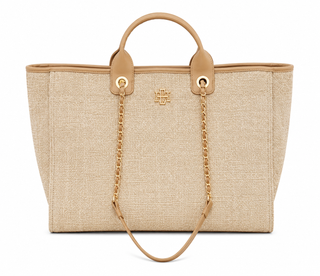 Caroline Hill Melissa Tote Bag Natural Lattice