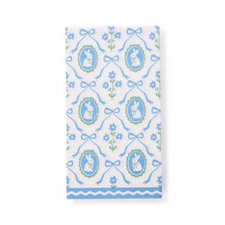 Two's Company Bunnies and Bows 3-Ply Paper Dinner Napkin / Guest Towel