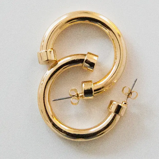 Hoo Hoops Lightweight Hypoallergenic Small Acrylic Hoop Earrings - Gold