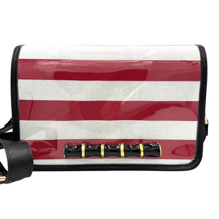 Garland Bags Red Stripe Clear Gameday Stadium Bag w/ Black Bamboo Stick