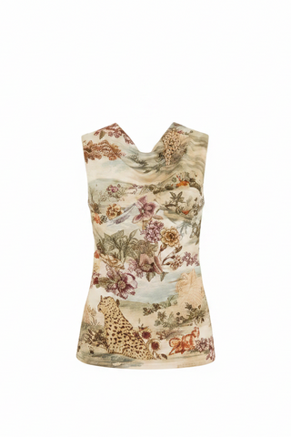 Farm Rio Toile De Rio Winter White Sleeveless Blouse