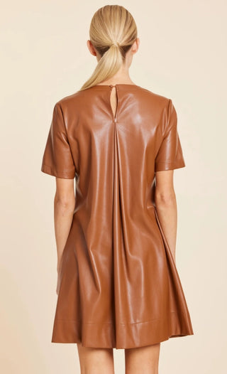 Dolce Cabo Faux Leather Pleat Dress