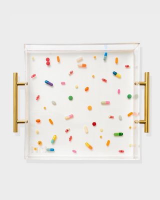 Tart Classic Pill Acrylic Tray with Gold Handles