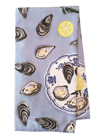 Monkee Collection Cotton Tea Towel with Embroidered Detail | Oysters