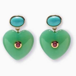 Hoopla Lucky Heart- Evil Eye Heart Earrings