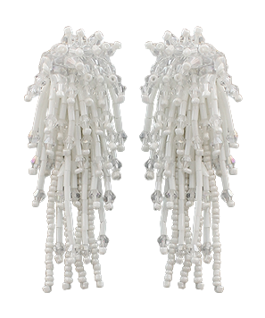 Beaded Fringe Cluster Earrings|Multiple Colors
