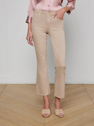 L'agence Kendra Biscuit Cropped Flare Jean