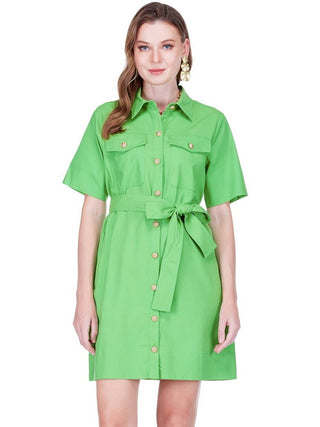 Jade Green Pocket Shirt Dress