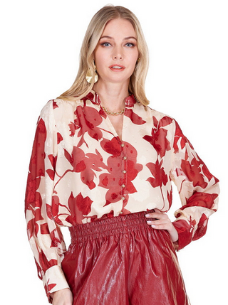 Joy Joy Autumn Serenade Front Split Buttons Top