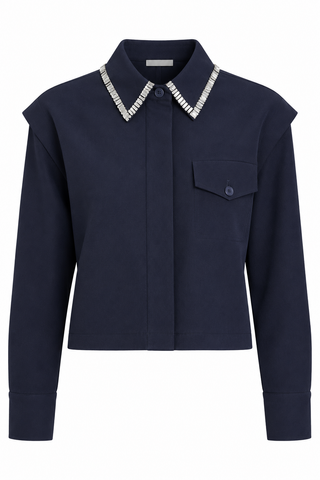 Dolce Cabo Rhinestone Embellished Shirt Jacket
