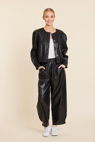 Dolce Cabo Faux Leather Barrel Leg Pant/ Multiple Colors