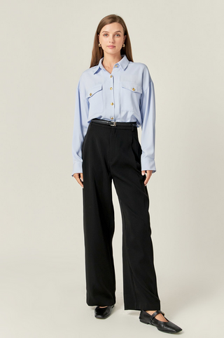 English Factory Gold Button Shirt Blouse