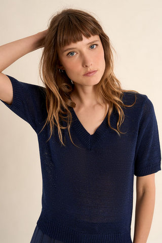 Molly Bracken Navy Blue Knitted Sweater
