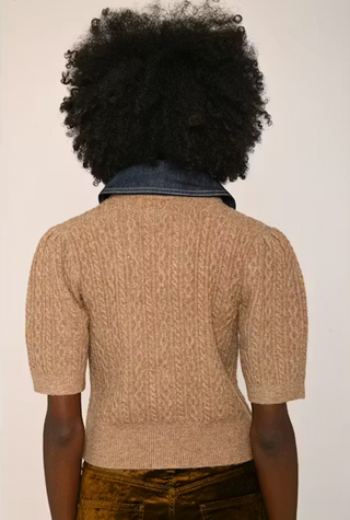 Love The Label Lane Denim Collar Cardigan
