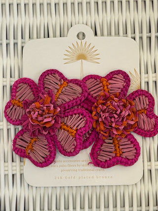 Iraca Palm Flower Earrings