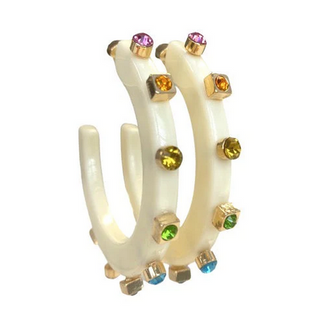 CITY GIRL JEWEL HOOP LARGE- MULTIPLE COLORS