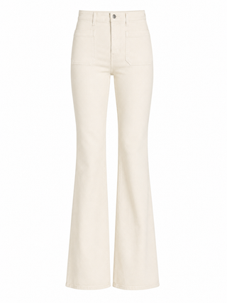 Spanx Authentic 360 Easy Flare Jeans With Patch Pockets in Alabaster