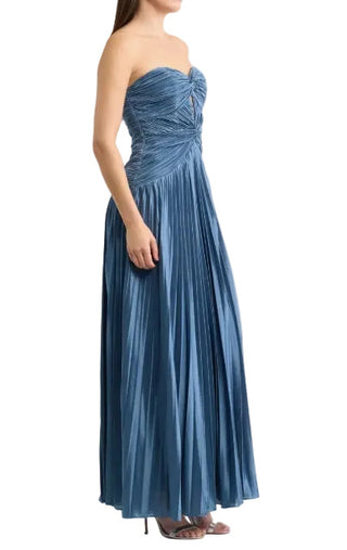 Lulus Florence Twist Front Bodice Plisse Maxi Dress