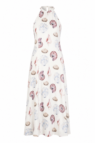 Bailey Rose Sea Shell Print Halter Midi Dress
