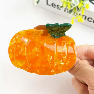 Thedivasoap Orange Pumpkin Hair Claw Clip, Vegetable Hair Accessories - Pumpkin