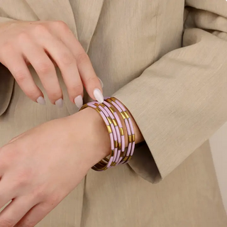Budhagirl Lilac Veda Bangles - Set Of 6 - Lilac