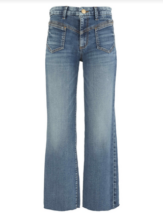 Kut From The Kloth / Sts Blue Kelsey High Rise Ankle Flare Frt Yoke Pkt Raw Hem