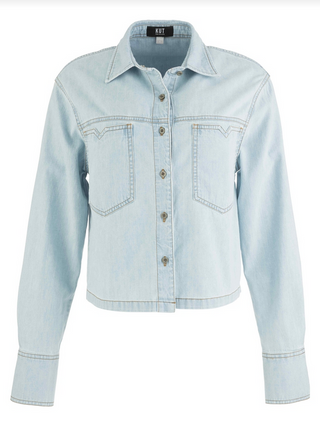 Kut From The Kloth / Sts Blue Aubrey Long Sleeve Button Down Crop Shirt