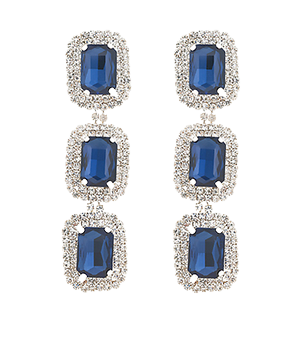 Rectangle Crystal Drop Earrings