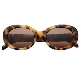 Freyrs Aria Acetate Womens Oval Sunglasses - Milky Tortoise