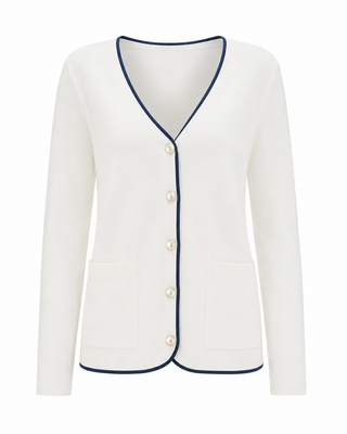 Pissenlit Contrast Trim V neck Cardigan