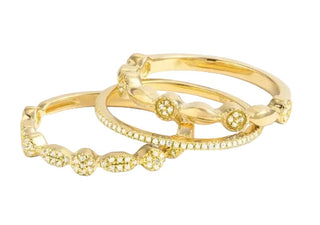 Ella Stein Gold Shiny Three Stack Ring