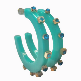 CITY GIRL JEWEL HOOP LARGE- MULTIPLE COLORS