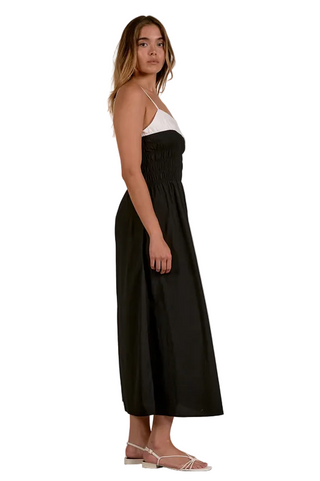 elan midi dress Elan Midi Woven & Knit Mix Dress Large
