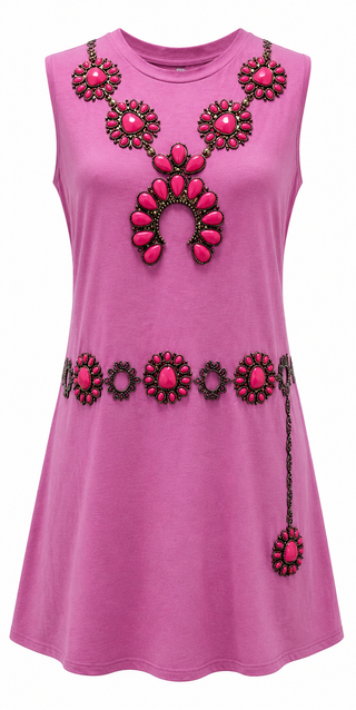 Queen Of Sparkles Light Pink Tank Dress