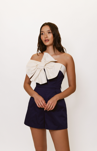 Hutch Soraya Romper / Ivory & Navy Colorblocked