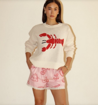 Bailey Rose Lobster Knit Round Neck Sweater