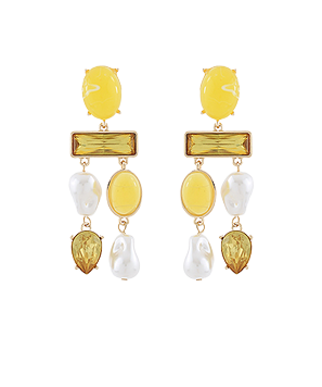 Linear Oval & Baguette Earrings
